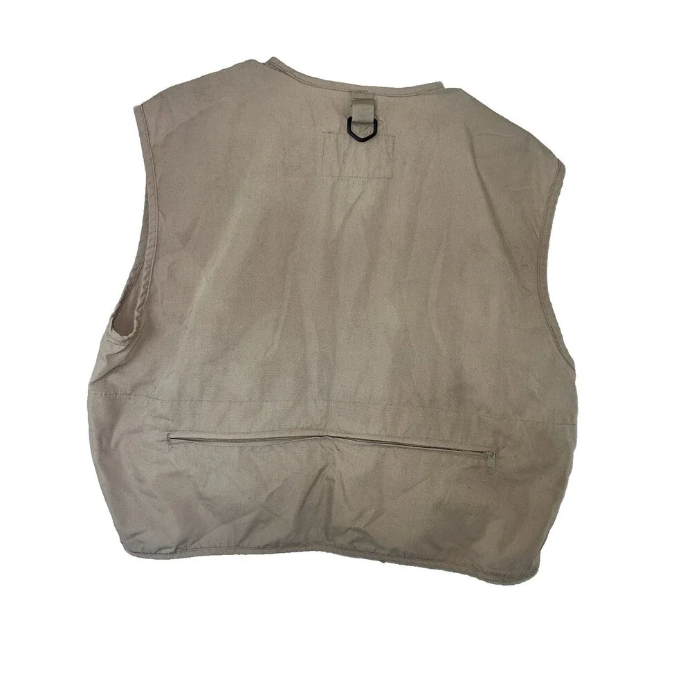 Men's Rio Bravo Vest Utility Fly Fishing Vest Khaki Outdoor Zipper Size L